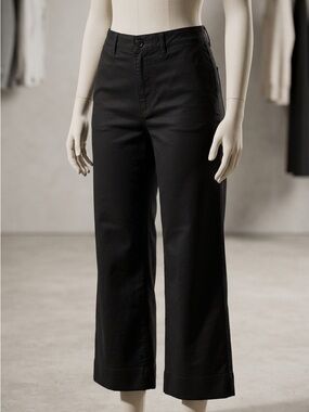 GAP Black Wide-Leg Cropped Pants